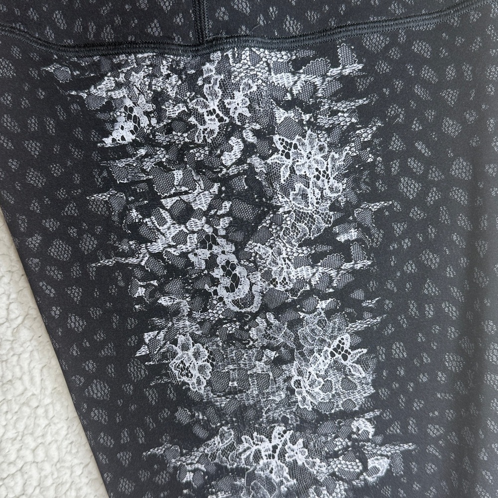 Lululemon Wunder Under Hi-Rise Nulux Leggings Overlace Black Grey Size 8 - Picture 10 of 14